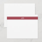 Crimson Red Persoonlijke Initialen voor monogramme Notitiekaartje (Voorkant / Achterkant)