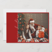 Crimson Red Photo Family kerstfeestdag Kaart (Voorkant)