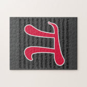 Crimson Red Pi symbool Legpuzzel (Horizontaal)