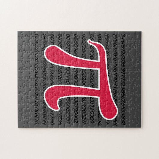 Crimson Red Pi symbool Legpuzzel (Horizontaal)