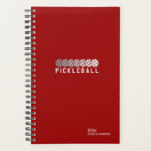 Crimson Red Pickleball Personal Weekly Planner (Voorkant)