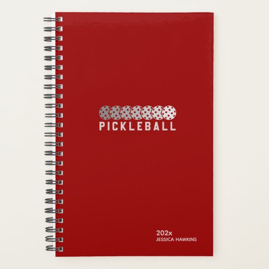 Crimson Red Pickleball Personal Weekly Planner (Voorkant)