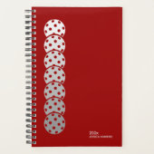 Crimson Red Pickleball Personal Weekly Planner (Voorkant)