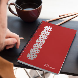 Crimson Red Pickleball Personal Weekly Planner