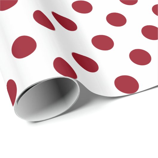 Crimson Red Polka Dots Circles Cadeaupapier (Rol Hoek)