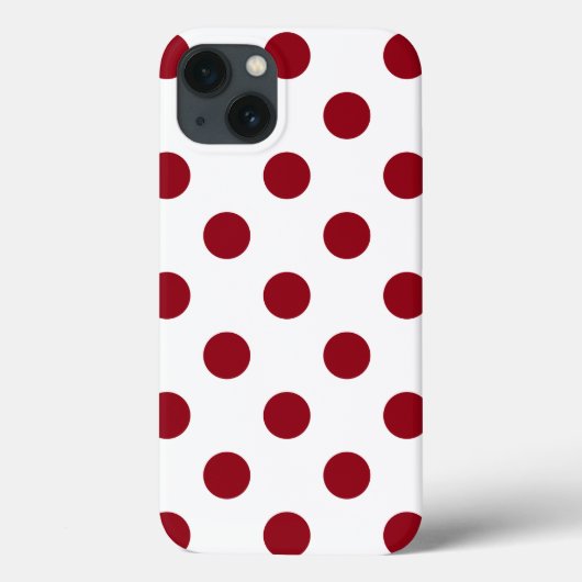 Crimson Red Polka Dots Circles Case-Mate iPhone Case (Achterkant)