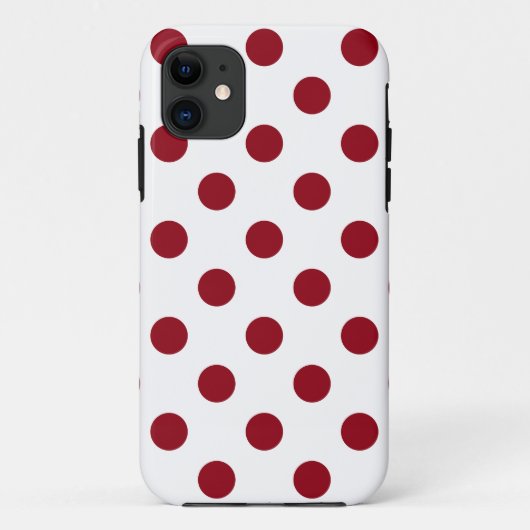 Crimson Red Polka Dots Circles Case-Mate iPhone Case (Achterkant)