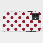 Crimson Red Polka Dots Circles Case-Mate iPhone Case (Achterkant (horizontaal))