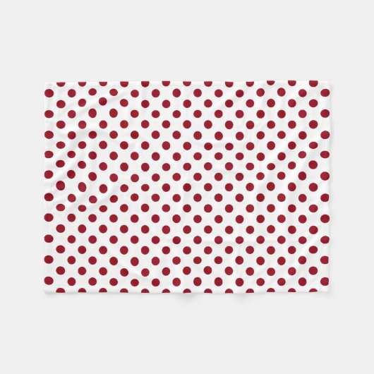 Crimson Red Polka Dots Circles Fleece Deken (Voorkant (Horizontaal))
