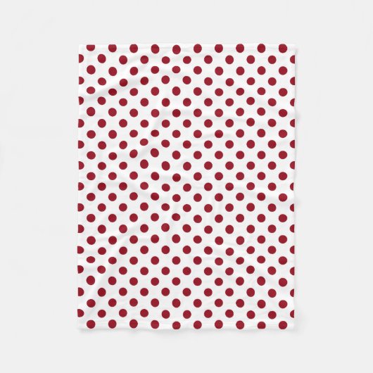 Crimson Red Polka Dots Circles Fleece Deken (Voorkant)