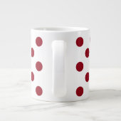 Crimson Red Polka Dots Circles Grote Koffiekop (Achterkant)