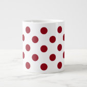 Crimson Red Polka Dots Circles Grote Koffiekop (Voorkant)