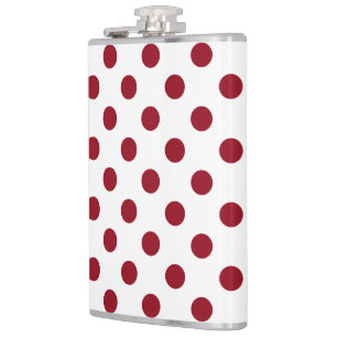 Crimson Red Polka Dots Circles Heupfles