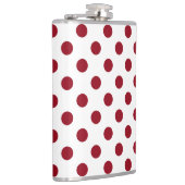 Crimson Red Polka Dots Circles Heupfles (Rechts)