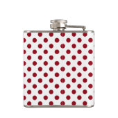 Crimson Red Polka Dots Circles Heupfles (Achterkant)