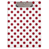 Crimson Red Polka Dots Circles Klembord (Voorkant)
