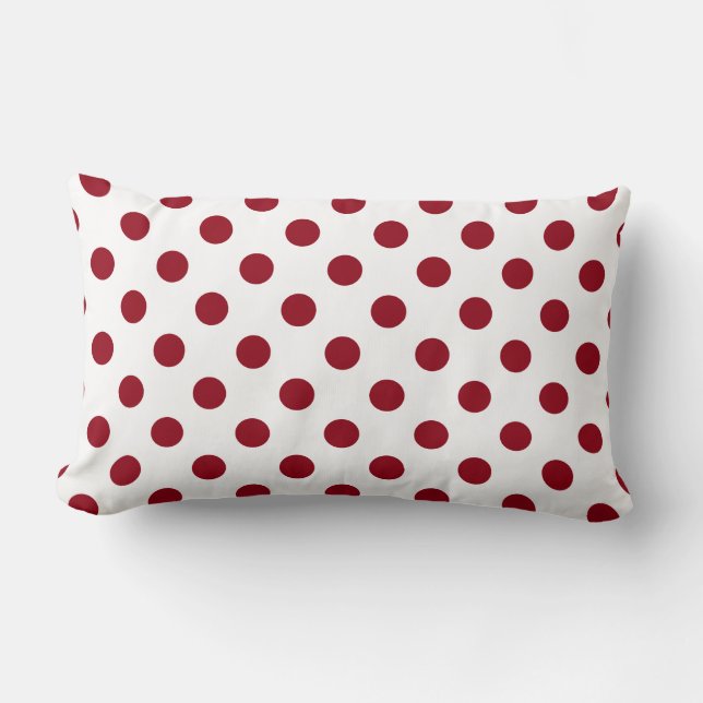 Crimson Red Polka Dots Circles Kussen (Voorkant)