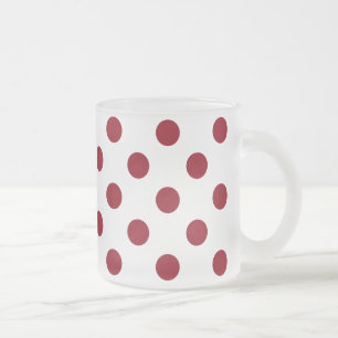 Crimson Red Polka Dots Circles Matglas Koffiemok