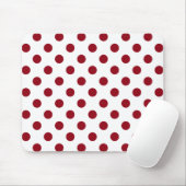 Crimson Red Polka Dots Circles Muismat (Met muis)