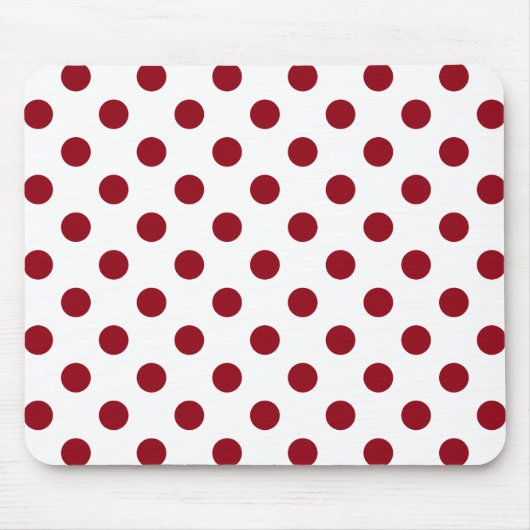 Crimson Red Polka Dots Circles Muismat (Voorkant)