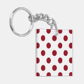 Crimson Red Polka Dots Circles Sleutelhanger (Voorkant Links)