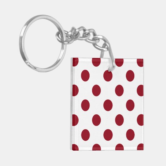 Crimson Red Polka Dots Circles Sleutelhanger (Voorkant Links)