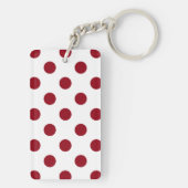 Crimson Red Polka Dots Circles Sleutelhanger (achterkant)