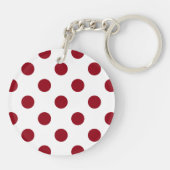 Crimson Red Polka Dots Circles Sleutelhanger (Achterkant)