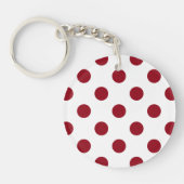 Crimson Red Polka Dots Circles Sleutelhanger (Voorkant)