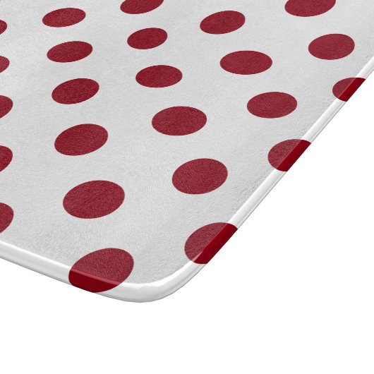 Crimson Red Polka Dots Circles Snijplank (Hoek)