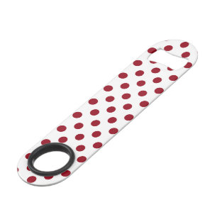 Crimson Red Polka Dots Circles Speed Flessenopener