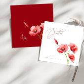 Crimson Red Poppies Bloemenbruiloft Save The Date