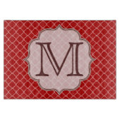 Crimson Red Quarterfoil Latti glazen snijplank (Voorkant)