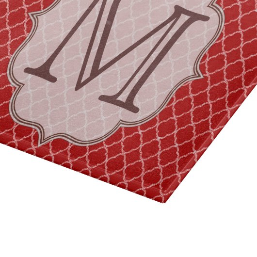 Crimson Red Quarterfoil Latti glazen snijplank (Hoek)