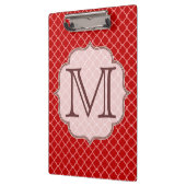 Crimson Red Quarterfoil Latti Monogram Clip Board Klembord (Links)