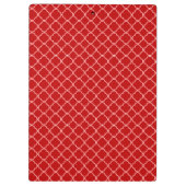 Crimson Red Quarterfoil Latti Monogram Clip Board Klembord (Achterkant)