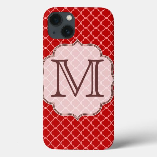 Crimson Red Quarterfoil Latti Monogram IPAD Case (Achterkant)