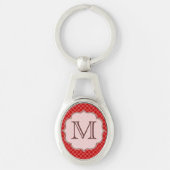 Crimson Red Quarterfoil Latti Monogram Sleutelhang Sleutelhanger (Voorkant)