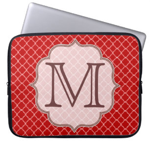 Crimson Red Quarterfoil Monogram 15-inch laptop Ho Sleeve