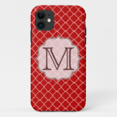 Crimson Red Quarterfoil Monogram IPHONE 5 Hoesje (Achterkant)