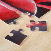 Crimson Red Rose - originele waterverf kunst Legpuzzel (Zijkant)