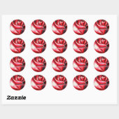 Crimson Red Rose - originele waterverf kunst Ronde Sticker (Vel)