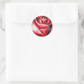 Crimson Red Rose - originele waterverf kunst Ronde Sticker (Tas)
