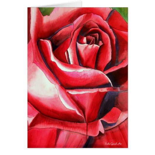 Crimson Red Rose - schilderij van de originele wat (Voorkant)