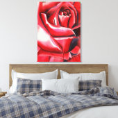 Crimson Red Rose - schilderij van de originele wat Canvas Afdruk (Insitu (Slaapkamer))