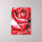 Crimson Red Rose - schilderij van de originele wat Canvas Afdruk (Voorkant)