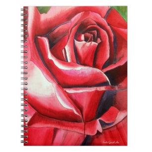 Crimson Red Rose - schilderij van de originele wat Notitieboek