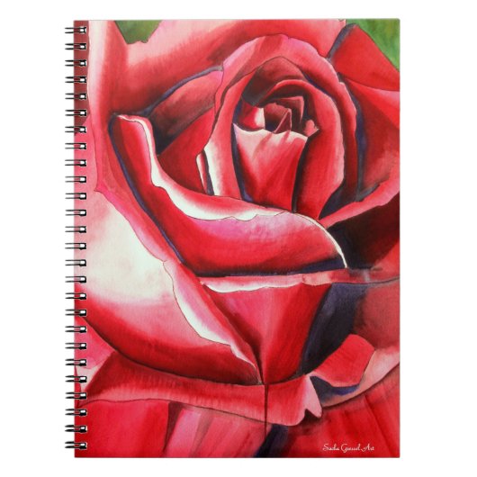 Crimson Red Rose - schilderij van de originele wat Notitieboek (Voorkant)