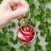 Crimson Red Rose - schilderij van de originele wat Sleutelhanger (Hand)