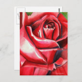 Crimson Red Rose waterverf originele kunstmacro Briefkaart (Voorkant / Achterkant)